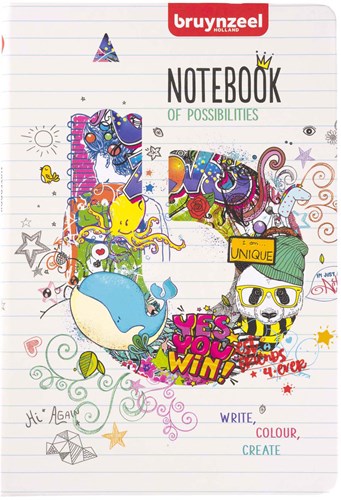 Bruynzeel carnet A5 couverture rigide blanc 160 pages école-2
