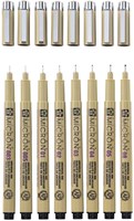 Sakura feutres noirs set - Pigma Micron étui 8 pièces noir-2
