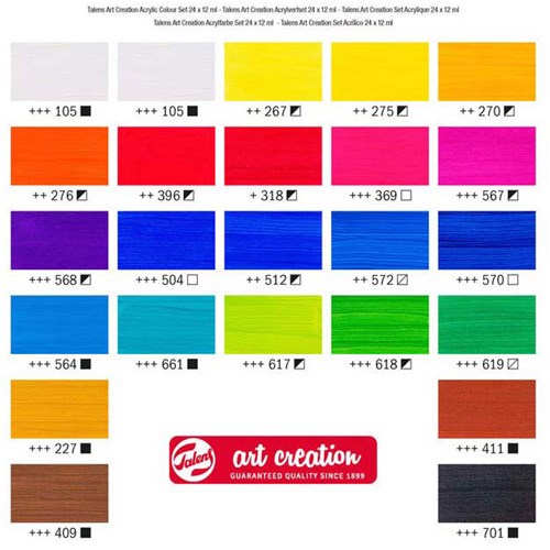 Coffret peinture acrylique Talens Art Creation 24x12ml créatif-3