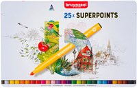 Bruynzeel feutres super pointe set 25 couleurs avec stylo effaceur