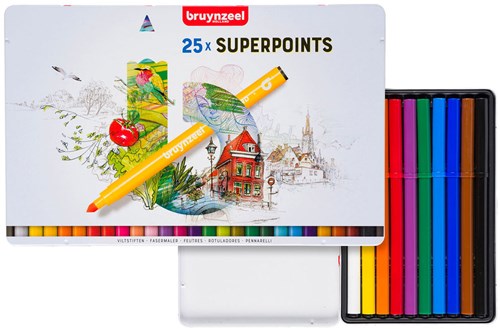 Bruynzeel feutres super pointe set 25 couleurs avec stylo effaceur-3