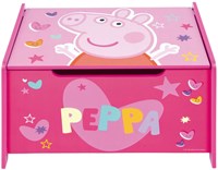Lobbes coffre à jouets en bois Peppa Pig rose banc enfant boîte de rangement
