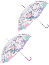 Lobbes parapluie Peppa Pig transparent - protection contre la pluie pour enfants