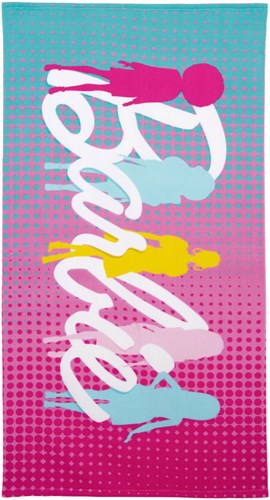 Lobbes serviette de bain Barbie microfibre plage et piscine 70x140cm