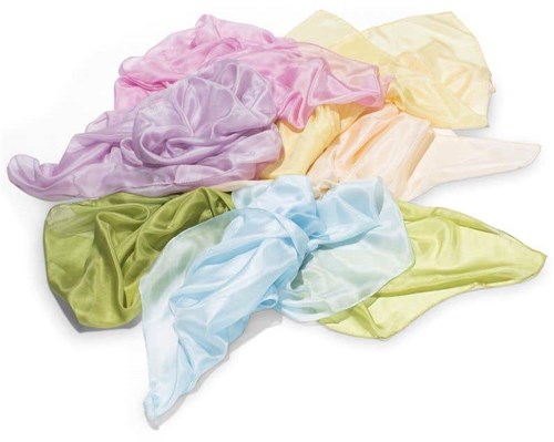 Filges foulards en soie jouet 90x90 cm - 6 couleurs pastel