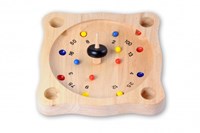HOT Sports + Toys jeu de roulette tyrolienne en bois avec toupie et billes