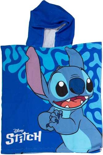 Poncho serviette Stitch bleu 55x110cm - poncho de bain enfant-3