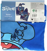Poncho serviette Stitch bleu 55x110cm - poncho de bain enfant-2