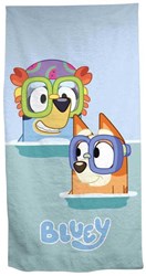 Lobbes serviette de plage Bluey - Serviette de bain enfant 140x70cm coton