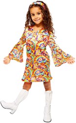 Amscan déguisement hippie enfant robe arc-en-ciel carnaval 6-8 ans