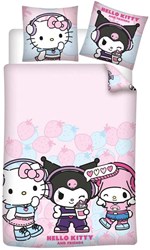 Lobbes housse de couette Hello Kitty & Friends - linge de lit enfant 140x200 cm