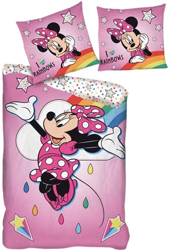 Lobbes housse de couette Minnie Mouse une place 140x200 cm polyester