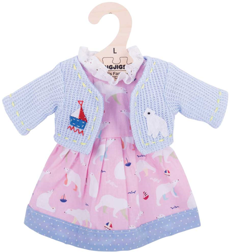 Bigjigs - Robe rose ours polaire - Grand modèle
