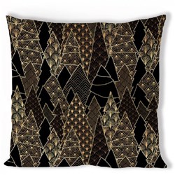 Ambiente housse de coussin Noël noir or design coton luxe