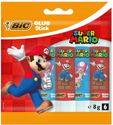 BIC Super Mario bâtons de colle blancs 8g - lot de 6 pour loisirs créatifs