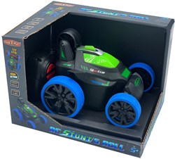 RC Stunt & Roll voiture télécommandée bleue - voiture cascade avec effet lumineux