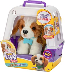 Moose Toys peluche interactive chiot My Really Real Puppy Patches avec niche