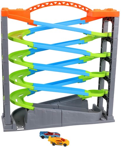 KiddyGo circuit de course jouet - circuit deluxe à 5 niveaux et 2 voitures-2