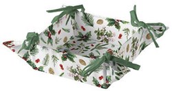 Ambiente Panier à pain coton Winter greenery blanc - accessoire de table élégant