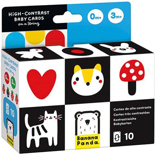 Banana Panda cartes bébé à contraste élevé pour bébés 0-3 mois éducatif