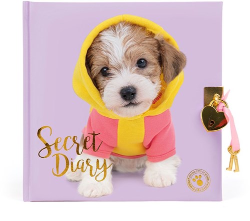Studio Pets journal intime avec cadenas - Chiot Jack Russel - Journal rose