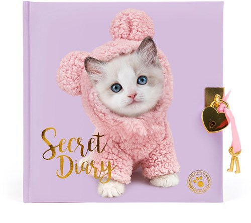 Studio Pets journal intime avec cadenas - chaton Mousie - journal rose