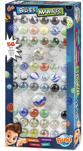 Buki billes - boîte à billes petit modèle avec 56 billes en verre-3
