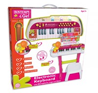 Bontempi clavier électronique rose avec micro et spectacle lumineux-3