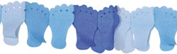 Folat guirlande en papier bleu - décoration pieds de bébé 6 mètres