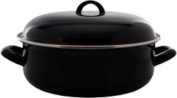 Braadpan émail noir - cocotte classique 24 cm pour mijotés