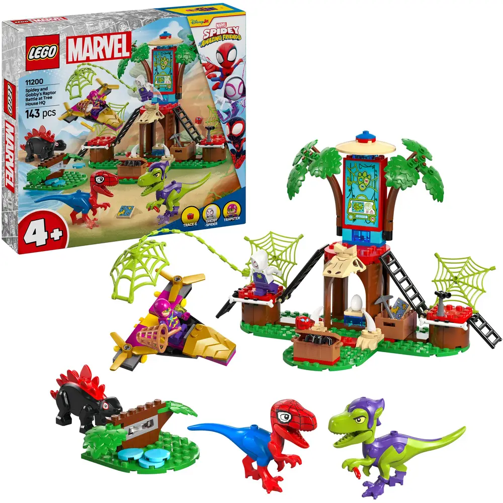 LEGO set de construction Spidey et Gobby bataille raptor cabane 11200 dinosaure