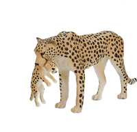Mojo Wildlife speelgoed Cheetah Vrouwtje met Welp - 387167
