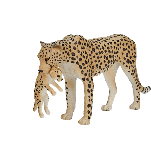 Mojo Wildlife speelgoed Cheetah Vrouwtje met Welp - 387167
