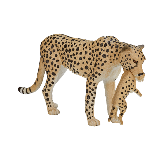 Mojo Wildlife speelgoed Cheetah Vrouwtje met Welp - 387167