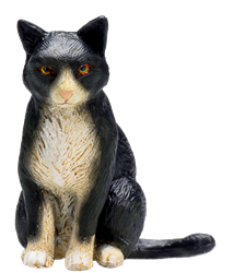 Mojo Jouet Animaux Chat Assis Noir Blanc - 387371