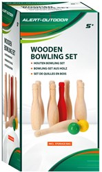 Alert set de bowling en bois extérieur avec filet de rangement pour enfants