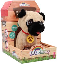 Pluchiez peluche Bouledogue Français Frankie avec aboiements et laisse