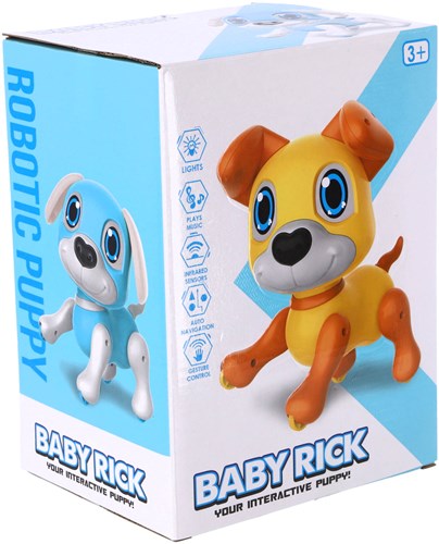 KiddyGo chien robot jouet interactif Baby Rick bleu avec lumière et son