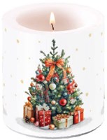 Ambiente bougie décoration sapin de Noël petite - bougie pilier blanche