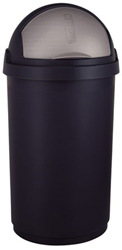 Curver poubelle 50L plastique noir argent - grande corbeille
