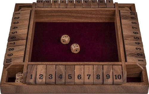 Engelhart Games Shut the box jeu - Jeu de dés en bois noyer 29x29 cm