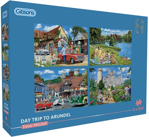 Gibsons 4 Puzzles - Ausflug mit der Familie - 500 Teile