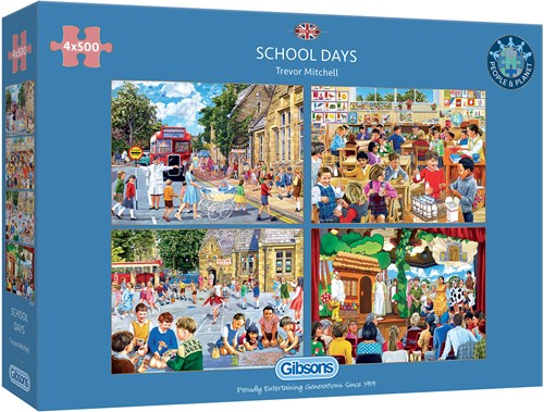 Gibsons 4 Puzzles - Schultage - 500 Teile