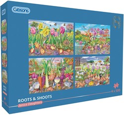 Gibsons puzzle fleurs et plantes - 4 x 500 pièces puzzle en carton