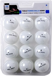 HOT Sports + Toys balles de tennis de table blanches 12 pcs 1 étoile compétition 40 mm