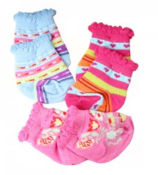 Heless chaussettes poupée lot coloré 3 paires pour poupées 35-46 cm