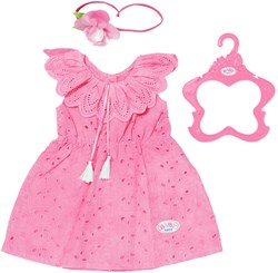 BABY born vêtements de poupée robe fleurie rose 43 cm avec bandeau