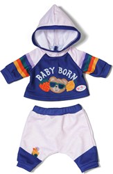 BABY born tenue de jogging poupée bleu 43cm - vêtements poupée polyester