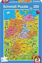 Schmidt Carte d'Allemagne signée, 200 pièces