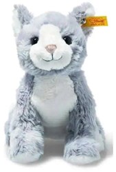 Steiff peluche Cassie chat bleu clair - 26 cm jouet doux câlin